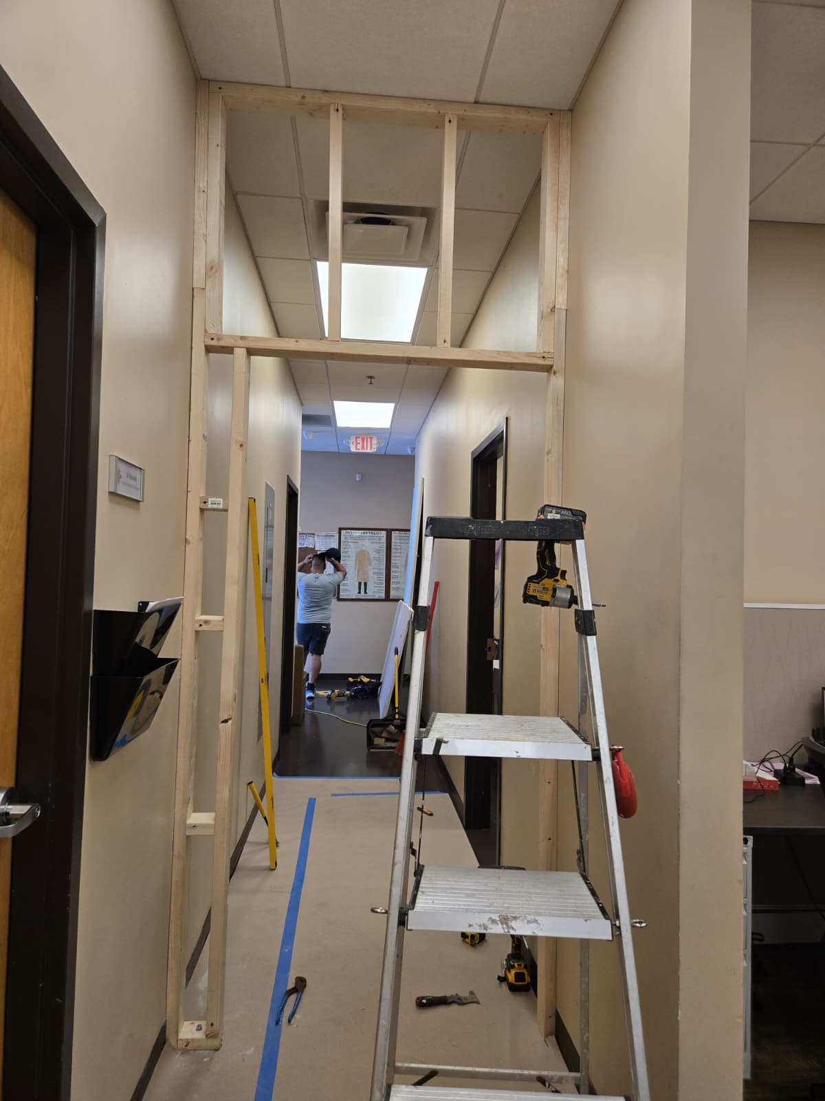 Office partition drywall
